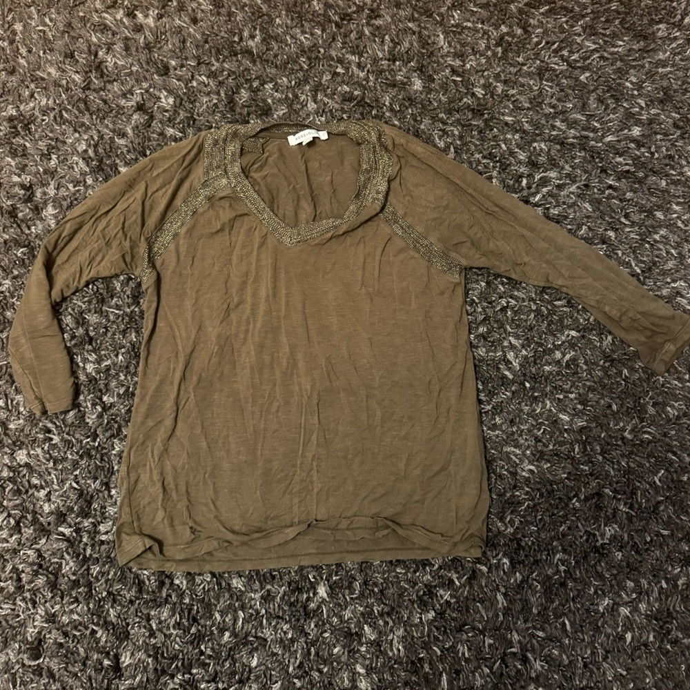 Rose & Olive Khaki Long Sleeve Top